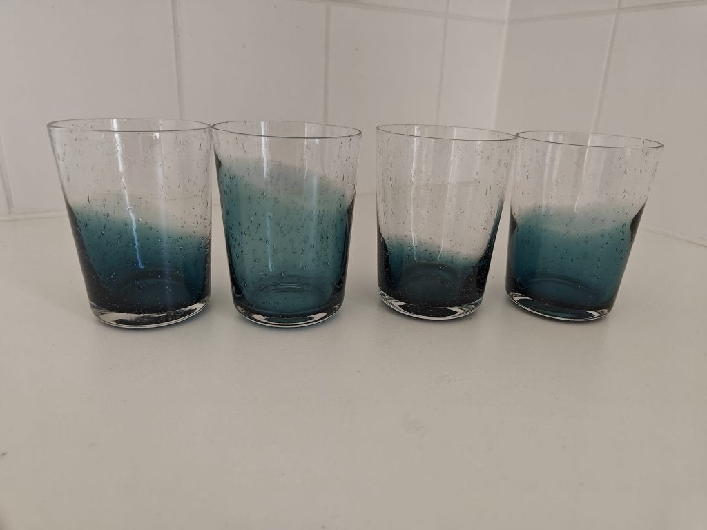 IKEA waterglazen blauw, Ophalen of Verzenden, Zo goed als nieuw, Waterglas