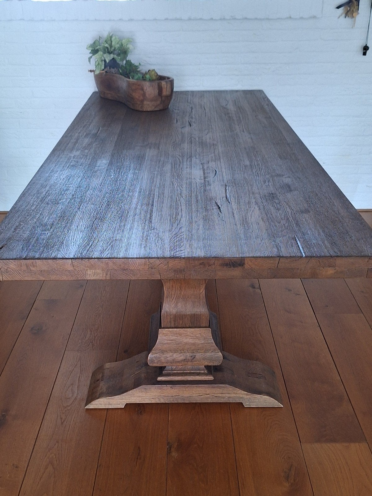 Massieve eiken kloostertafel - robuust en stijlvol, Huis en Inrichting, Ophalen, 100 tot 150 cm, Eikenhout, 200 cm of meer