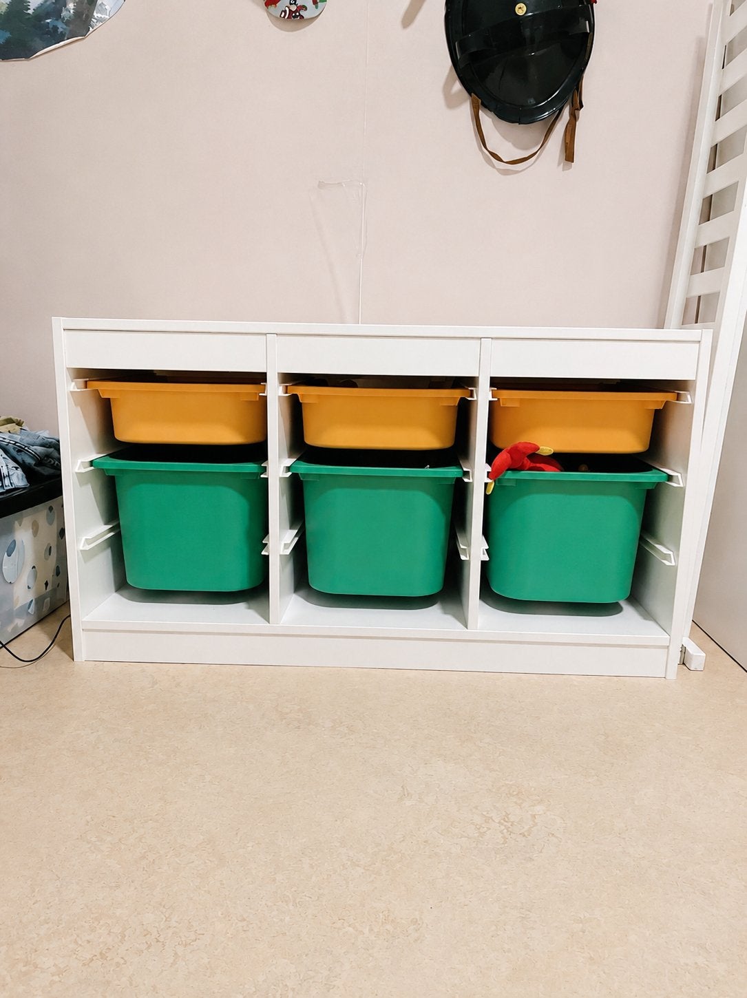 2x IKEA Kasten met Groene en Oranje Bakken - Zo goed als nie, Kast, Minder dan 50 cm, Ophalen, Minder dan 90 cm