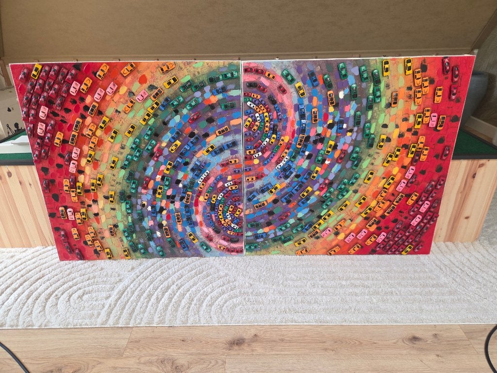 Miniatuur Auto schilderij op canvas te koop 100 cm x 200 cm, Ophalen