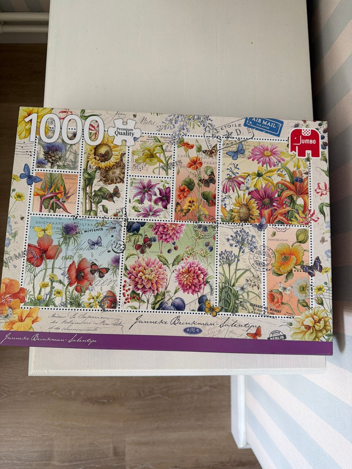 Jumbo Legpuzzel 1000 stukjes - Bloemen en vlinders, Ophalen of Verzenden, 500 t/m 1500 stukjes, Zo goed als nieuw, Legpuzzel