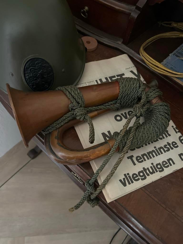 Signaalhoorn Nederlands leger pre 1940 Regiment Jagers, Ophalen of Verzenden, Landmacht, Nederland, Overige typen