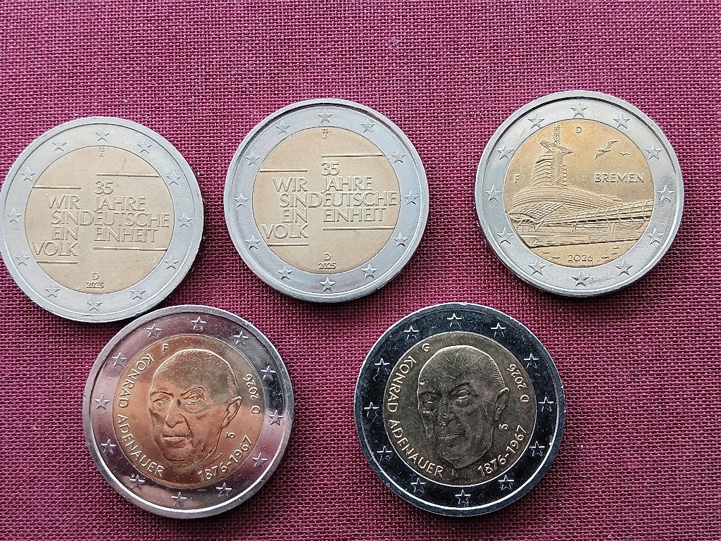 2 euromunten Duitsland 2025-2026, Verzenden, Duitsland, 2 euro, Losse munt