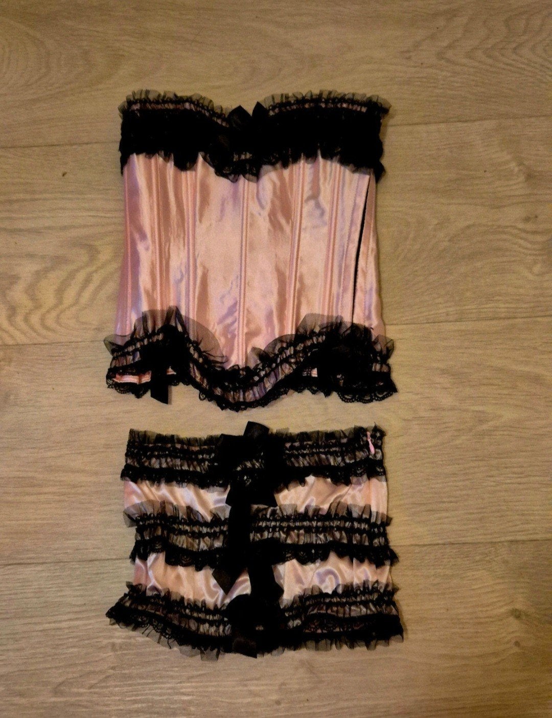 Vintage corset set, Overige typen, Nieuw, Ophalen of Verzenden, Roze
