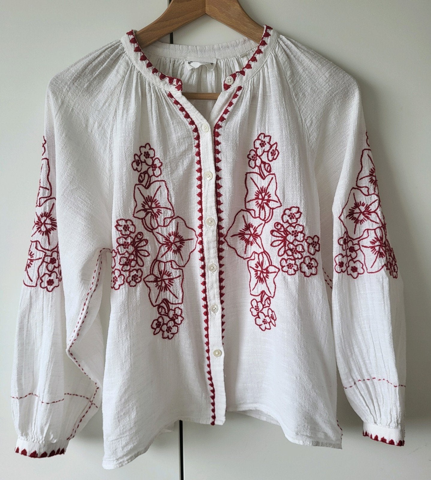Antik Batik blouse maat 34 of kleine 36, Ophalen of Verzenden, Zo goed als nieuw, Maat 34 (XS) of kleiner, Wit