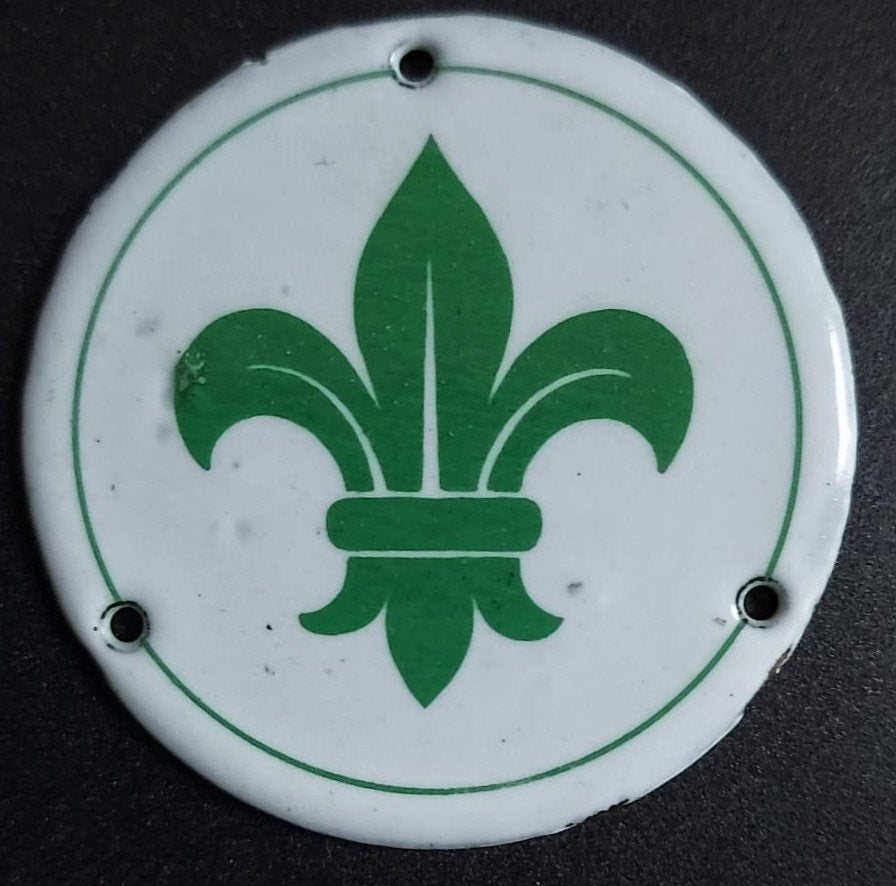 scouting Geëmailleerd Deurpost plaatje Padvinder, Ophalen of Verzenden, Gebruikt, Embleem, Speld of Insigne