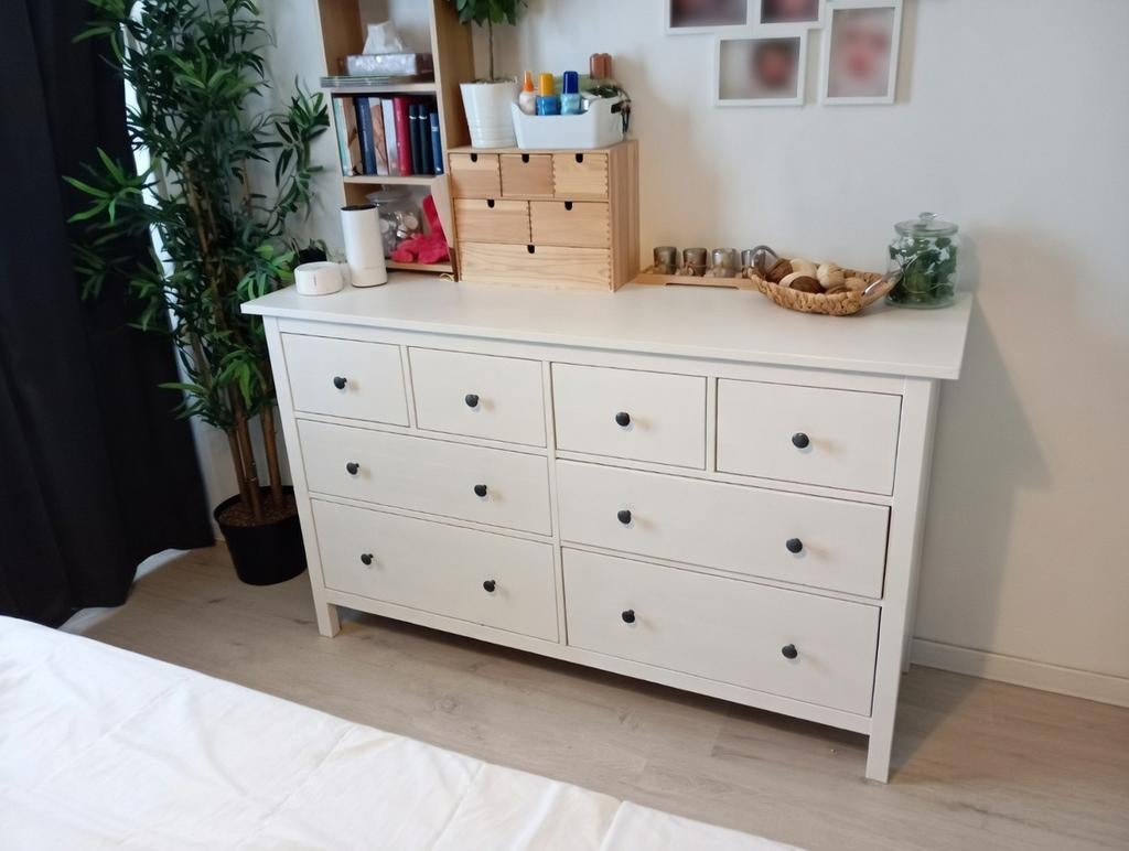 HEMNES Ladekast 8 lades wit gebeitst 160x96 cm, Huis en Inrichting, Kasten | Ladekasten, Ophalen, Gebruikt, Hemnes, 5 laden of meer