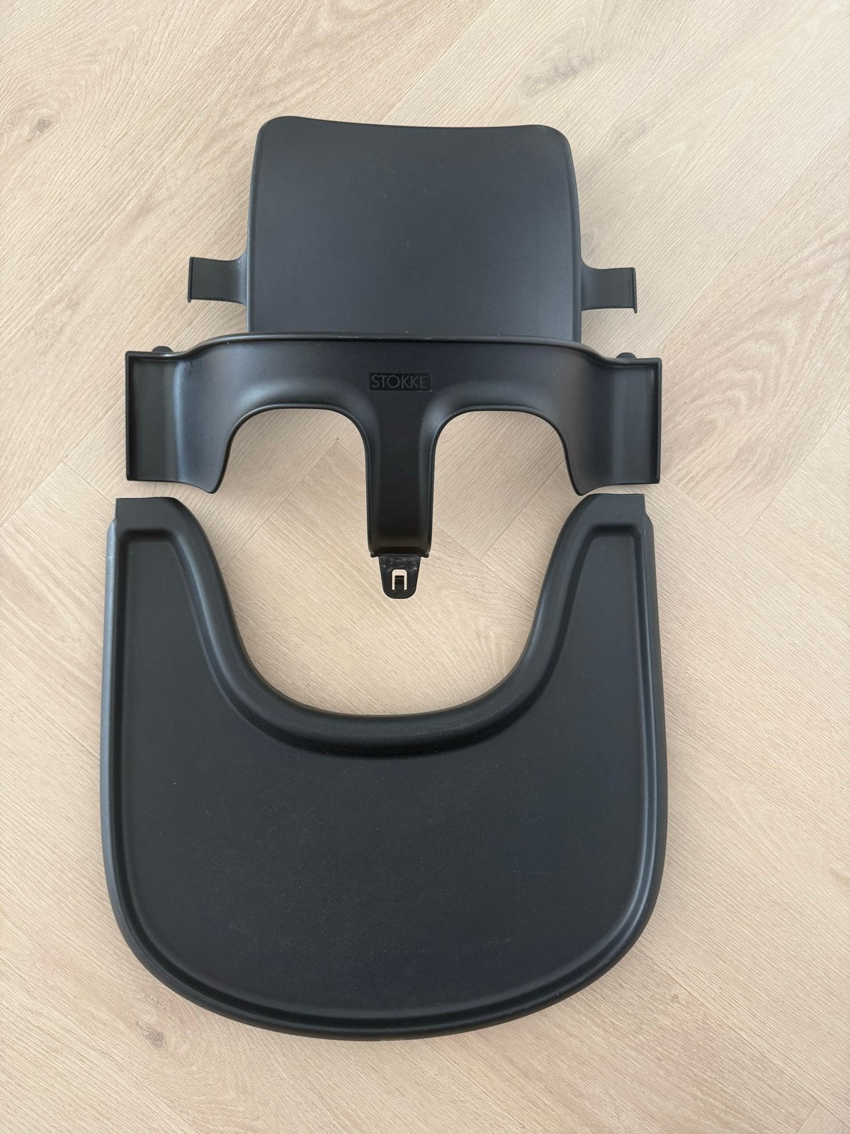 Stokke babyset + tray zwart voor Tripp Trapp stoel, Ophalen of Verzenden, Gebruikt, Meegroeistoel, Afneembaar eetblad