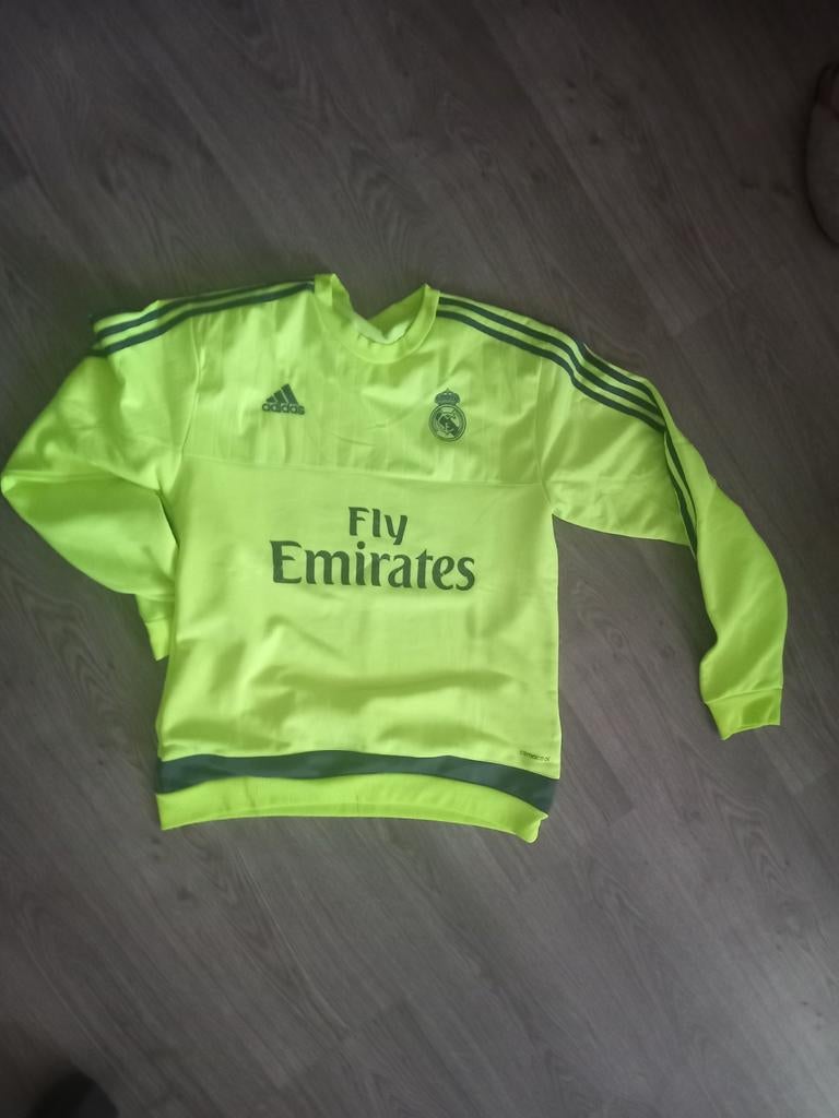 Real Madrid Adidas Trainingsshirt - Neon Geel, Maat 38/40 (M), Adidas, Geel, Ophalen of Verzenden