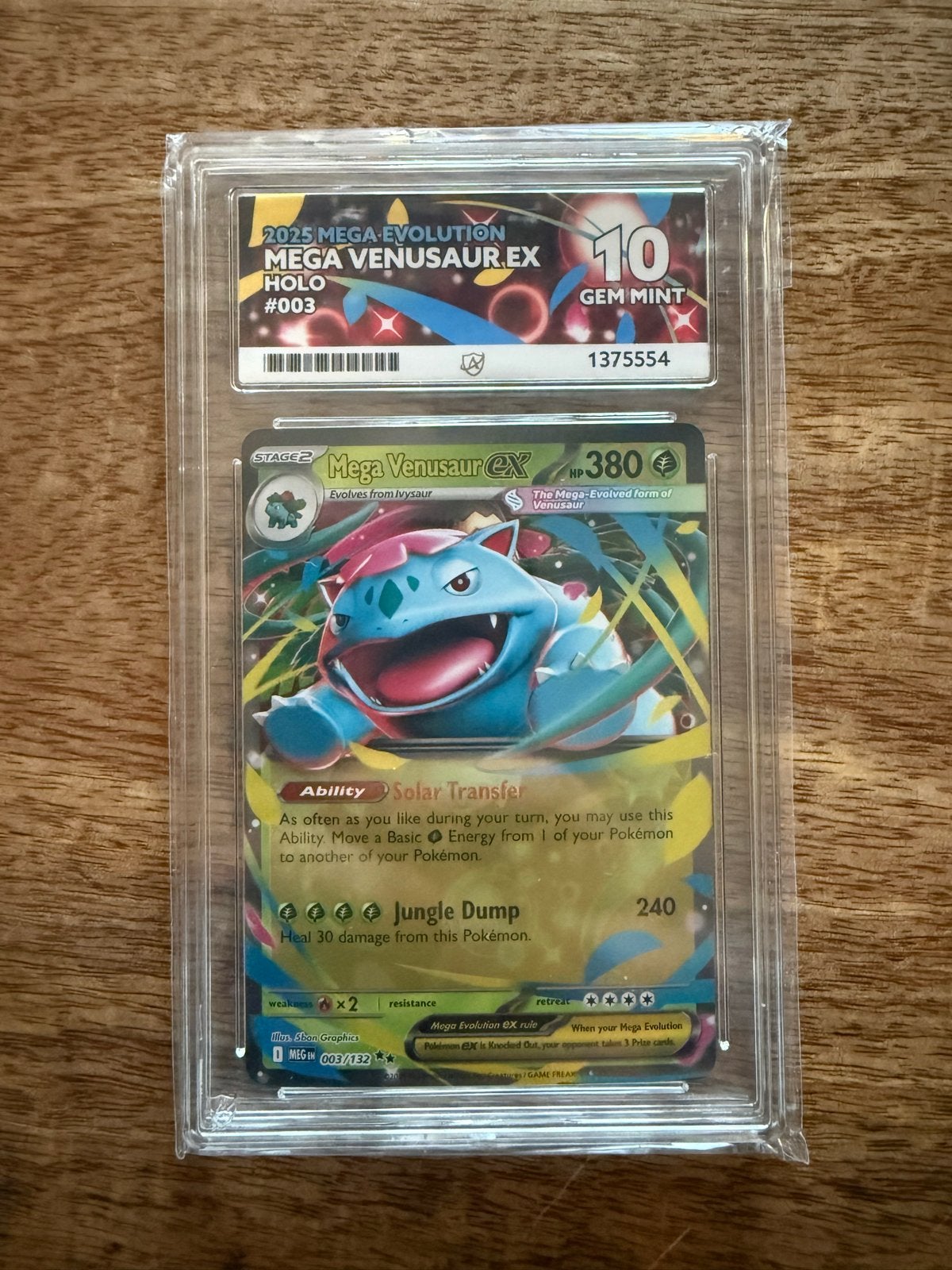 Mega Venusaur EX Holo #003 PSA 10 Gem Mint Pokémon Kaart, Verzenden, Zo goed als nieuw, Losse kaart, Foil