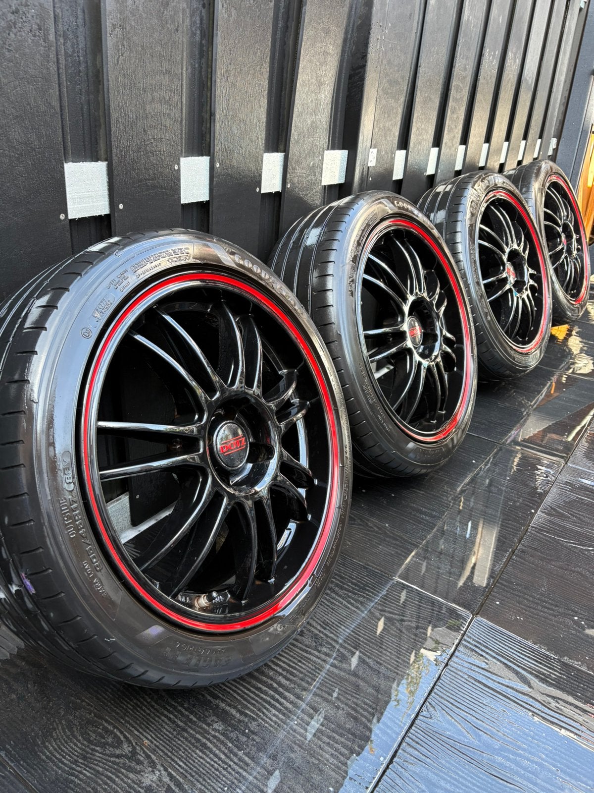 DOTZ SHIFT 17 inch velgen 4X100 Goodyear 205/45/17 KBA 49365, Ophalen, 17 inch, 205 mm, Zomerbanden