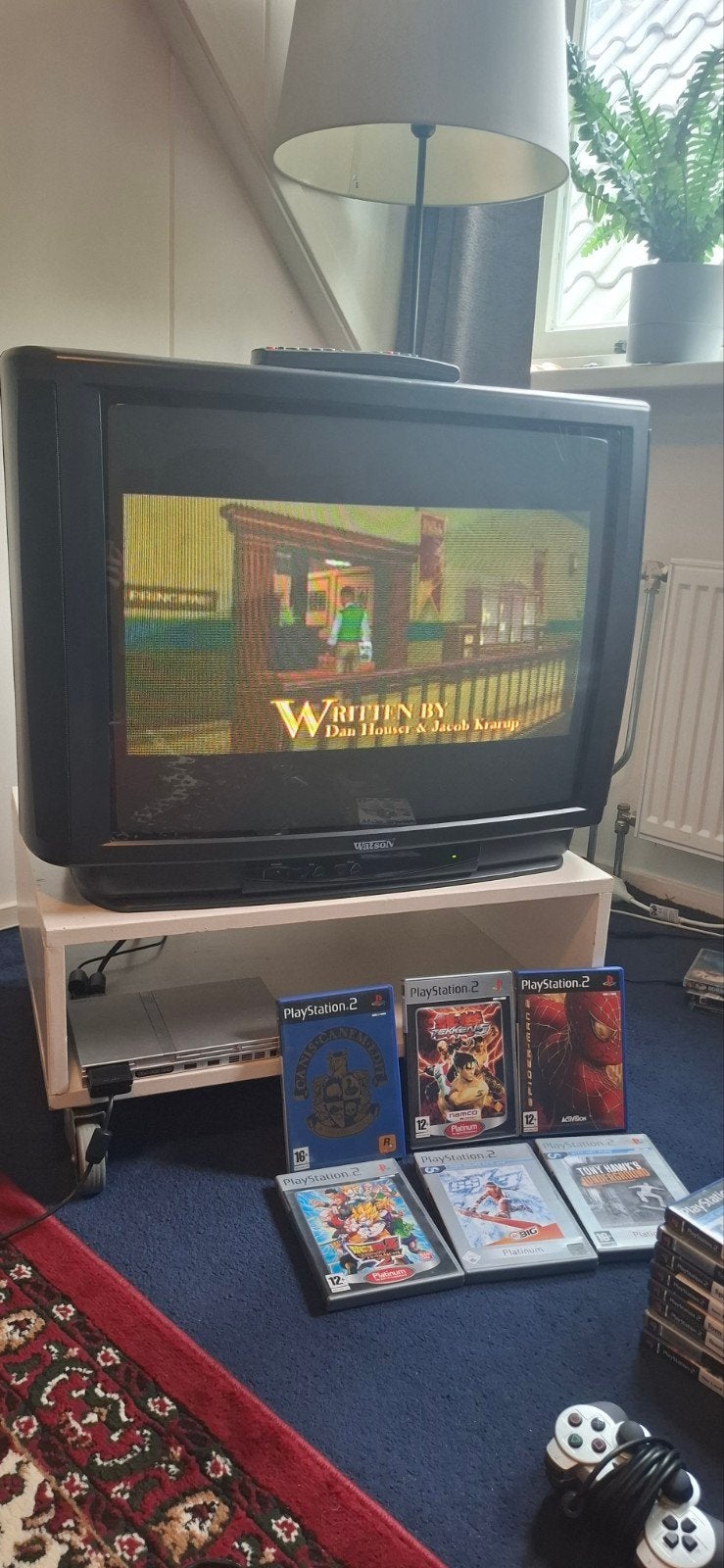 Playstation 2 -  inclusief CRT TV - Retro Game set, Ophalen, Zo goed als nieuw, Controller, PlayStation 2