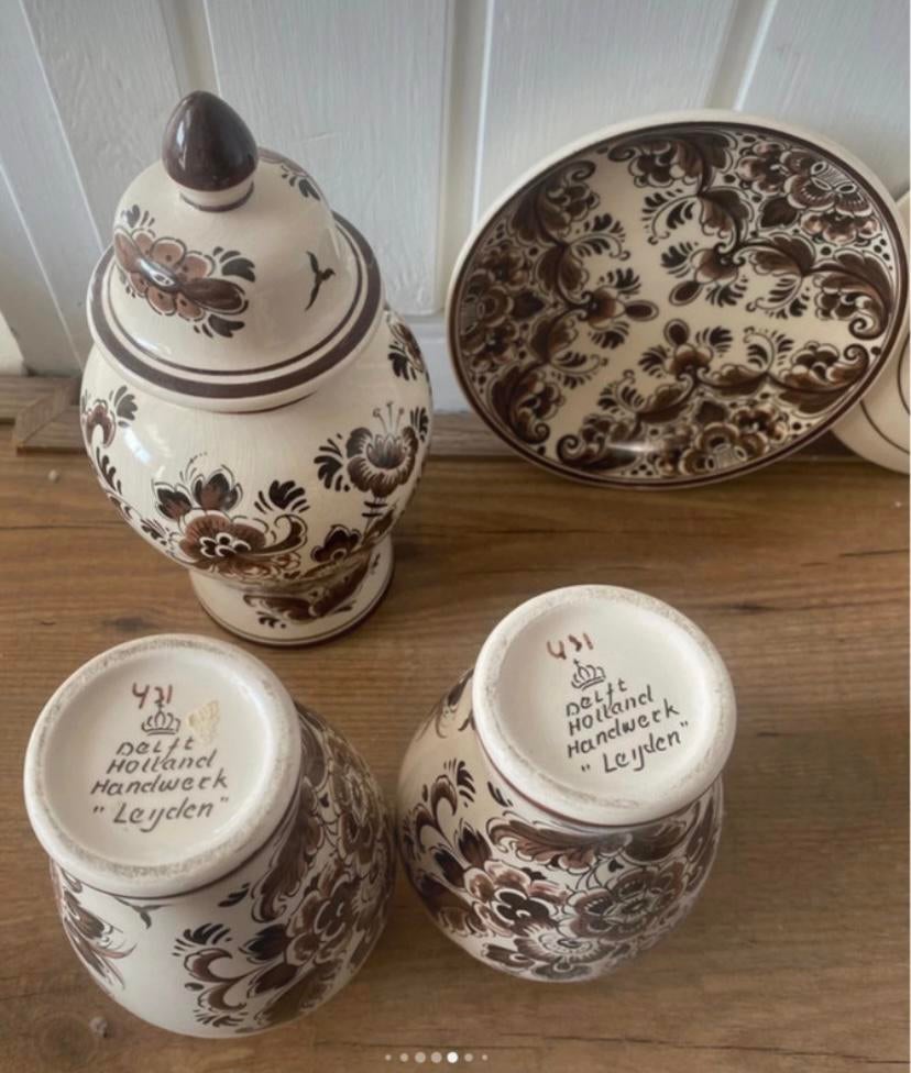 Delfsbruin kasten set, Ophalen of Verzenden