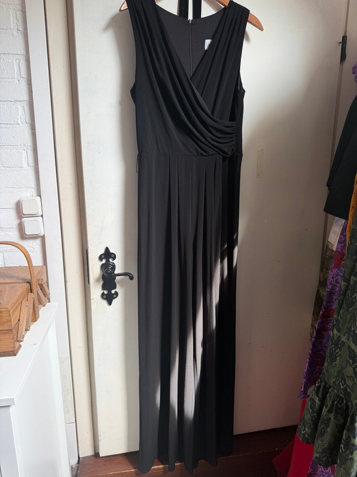 Joseph Ribkoff Jumpsuit Zwart Maat 38/40 met Wijde Pijpen, Ophalen of Verzenden, Zo goed als nieuw, Maat 38/40 (M), Zwart