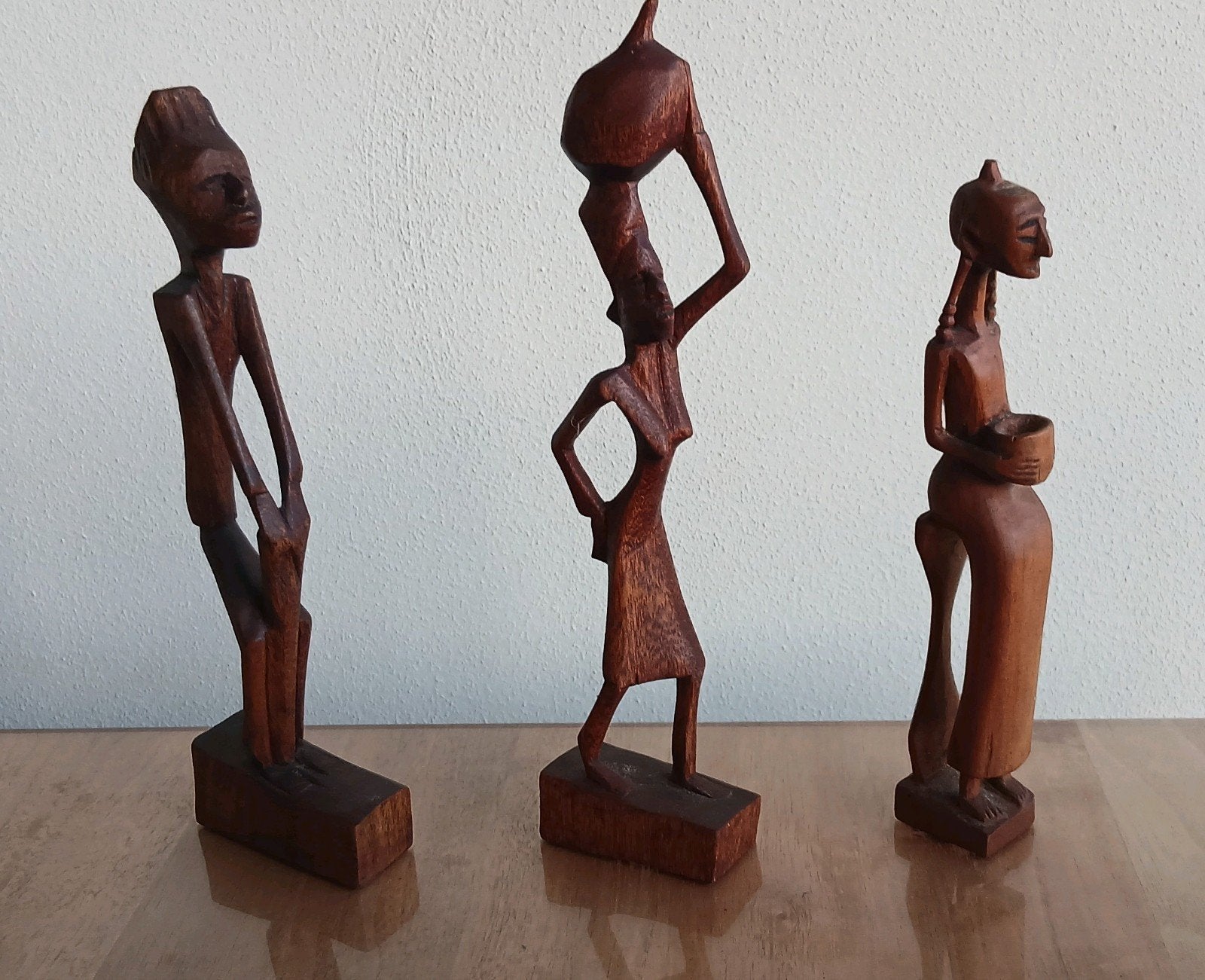 3 houten beeldjes, Ophalen of Verzenden