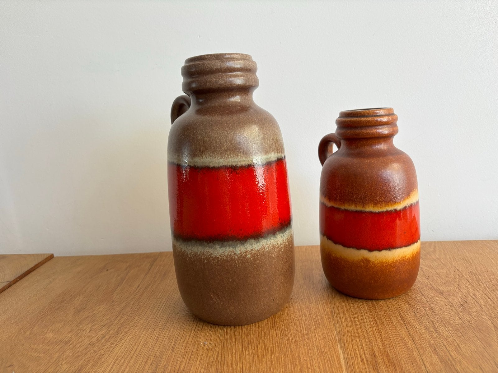 West Germany Scheurich Fat Lava Vazen Set - 413-20, Antiek en Kunst, Ophalen