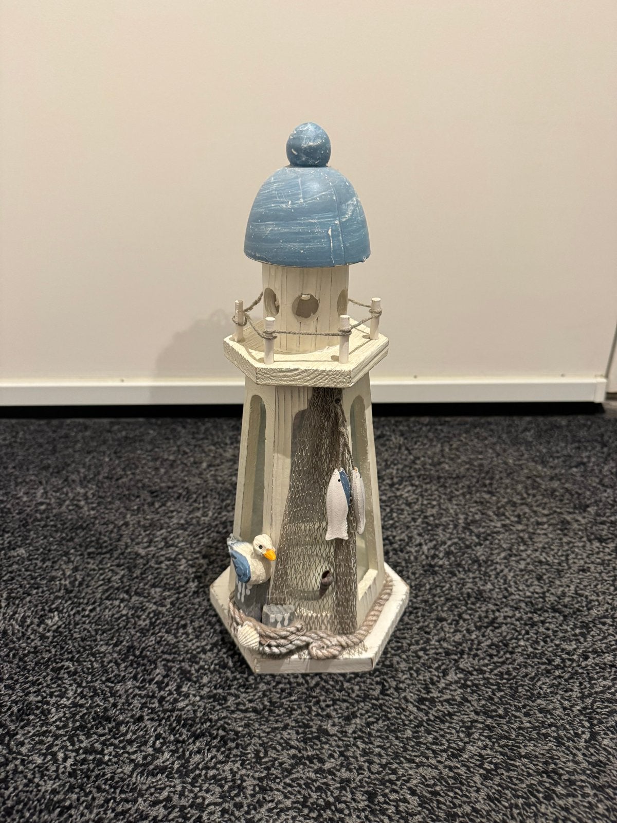Decoratieve vuurtoren met maritieme details, Hout, Ophalen of Verzenden, Wit, Landelijk
