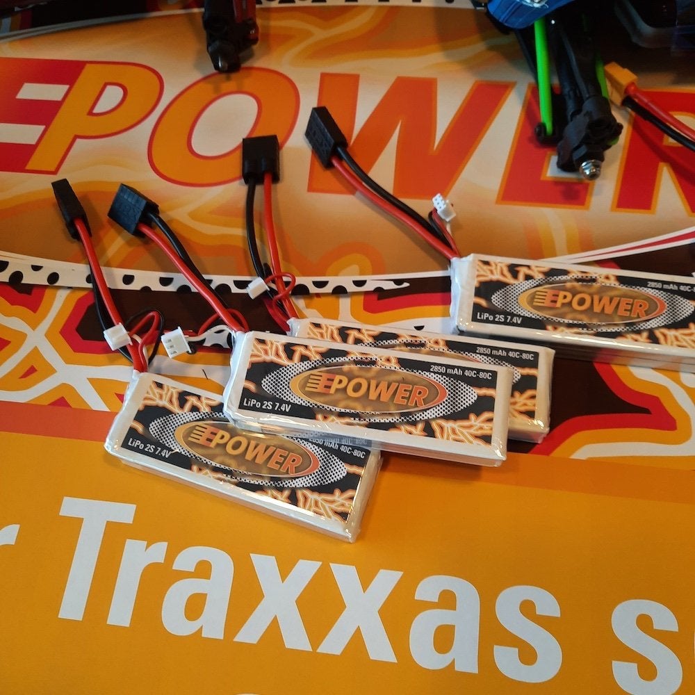 LiPo accu 2S E-POWER 2850 mAh Traxxas 1/16 nieuw €22,-, Hobby en Vrije tijd, Modelbouw | Radiografisch | Auto's, Elektro, Nieuw