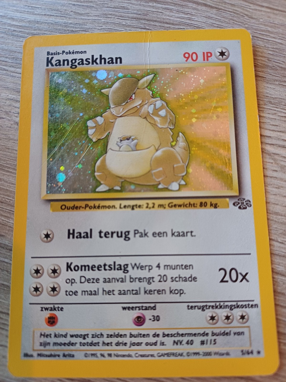 Kangaskhan 5/64 Holo Jungle Pokémon Kaart, Ophalen, Gebruikt, Losse kaart, Foil