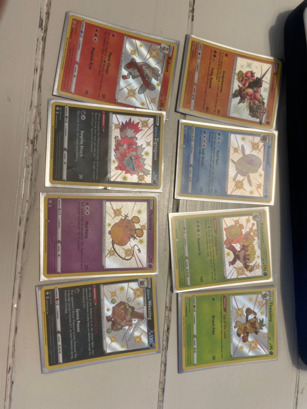 8 verschillende Pokémon Shiny kaarten, Ophalen of Verzenden, Zo goed als nieuw, Meerdere kaarten, Foil
