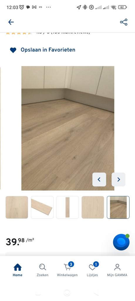 GAMMA click PVC Manera beige eiken houtlook 8.5 m2, Ophalen, Kunststof, 50 tot 150 cm, Nieuw