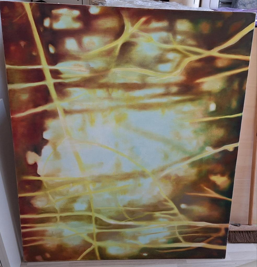Groot abstract schilderij - 110x130cm - Perfecte staat, Ophalen