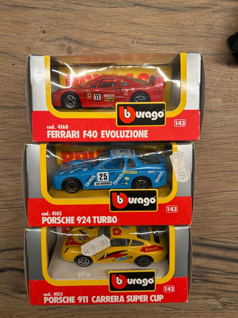 Burago Ferrari, Porsche modelauto's 1:43 - Nieuw in doos, Ophalen of Verzenden, Gebruikt, Auto, Overige merken