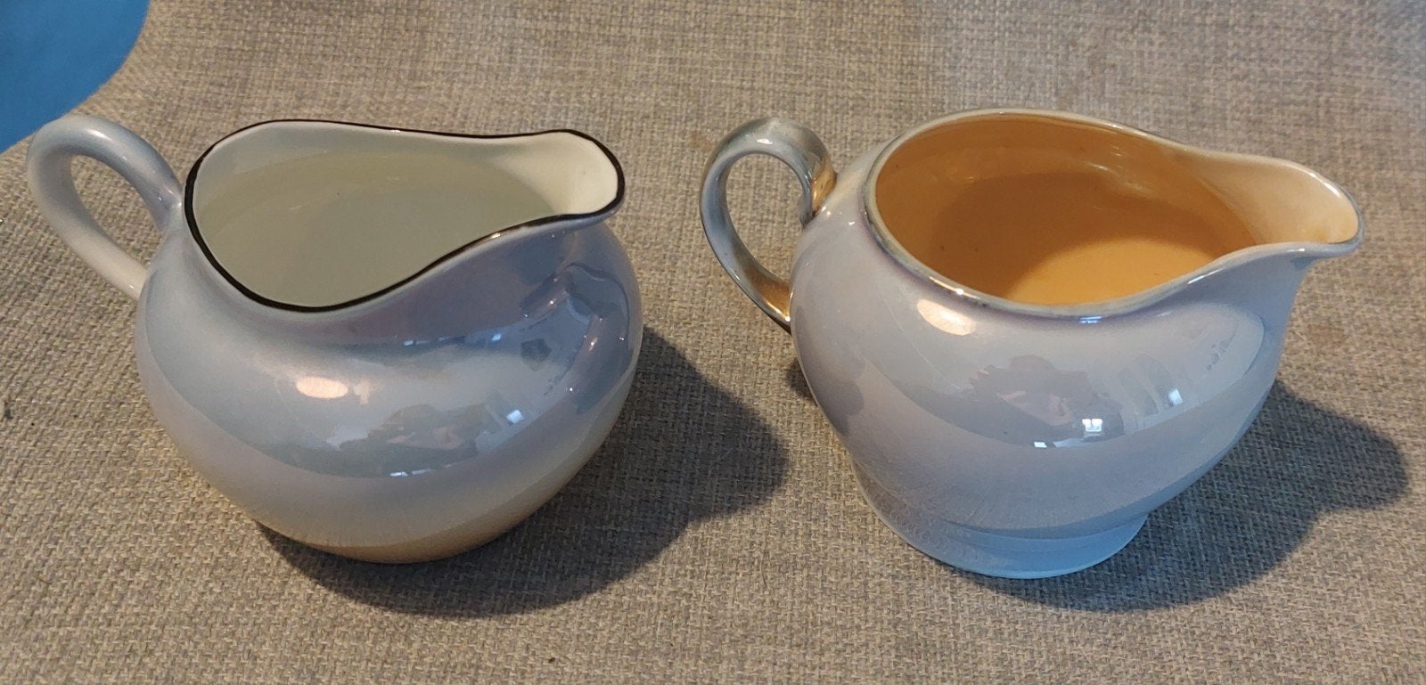 Vintage lusterware melkkannetjes – Victoria Czechoslovakia!, Ophalen of Verzenden