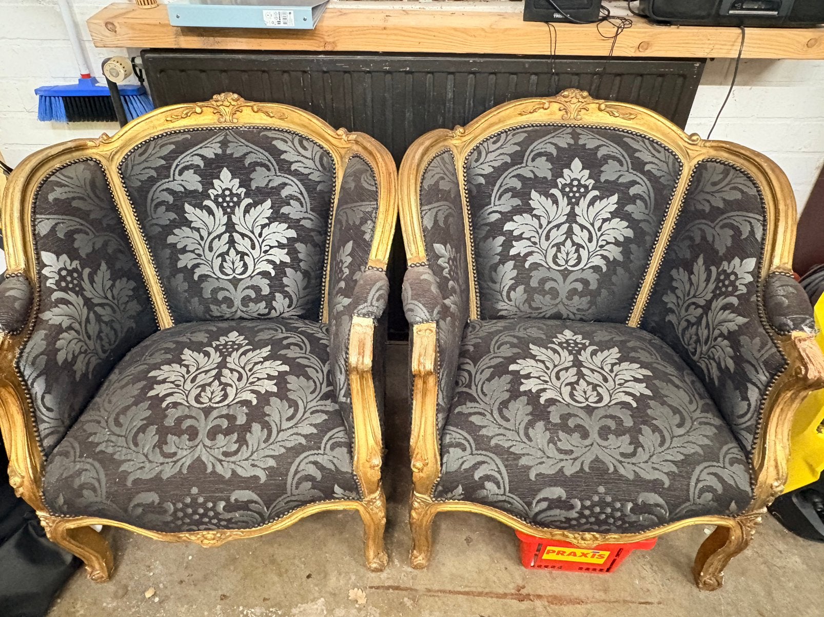 Set van 2 Antieke Barok Fauteuils  (Opknappers), Antiek en Kunst, Antiek | Meubels | Stoelen en Banken, Ophalen