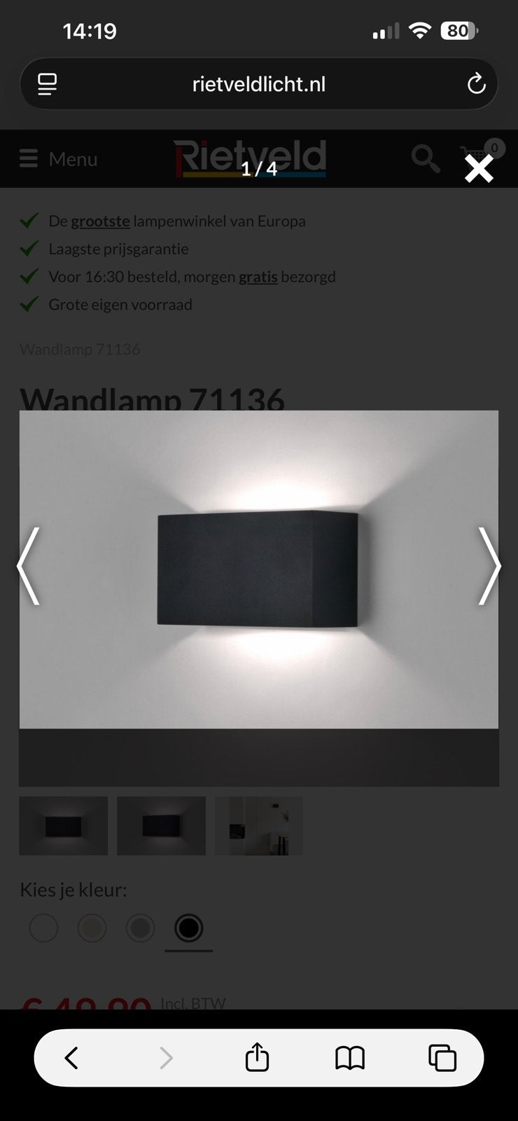 Lumidora.  Spotje.   Zwart. 71136, Huis en Inrichting, Ophalen of Verzenden, Nieuw, Overige materialen