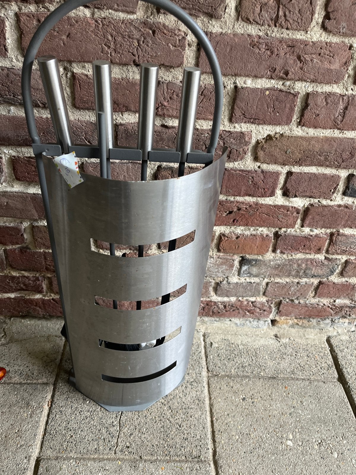 Haardstel RVS met 4 accessoires, Ophalen, Gebruikt, Vrijstaande haard, Overige soorten