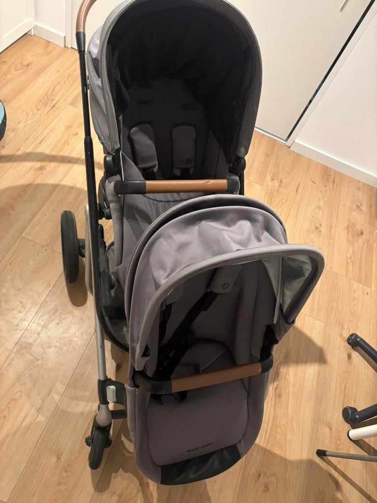 Duo kinderwagen, Kinderen en Baby's, Kinderwagens en Combinaties, Ophalen, Gebruikt, Combiwagen, Verstelbare duwstang