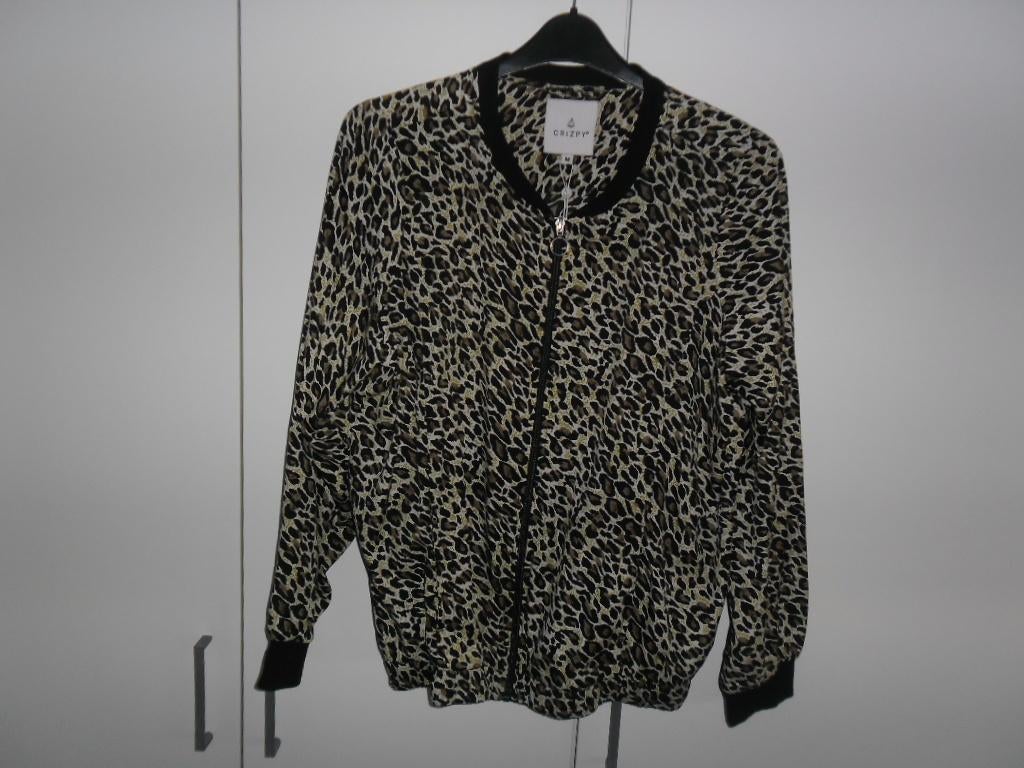 Crizpy Panter Print Bomber Jack Met Print Maat 46/48 NIEUW, Bruin, Nieuw, Ophalen of Verzenden, Jas of Mantel