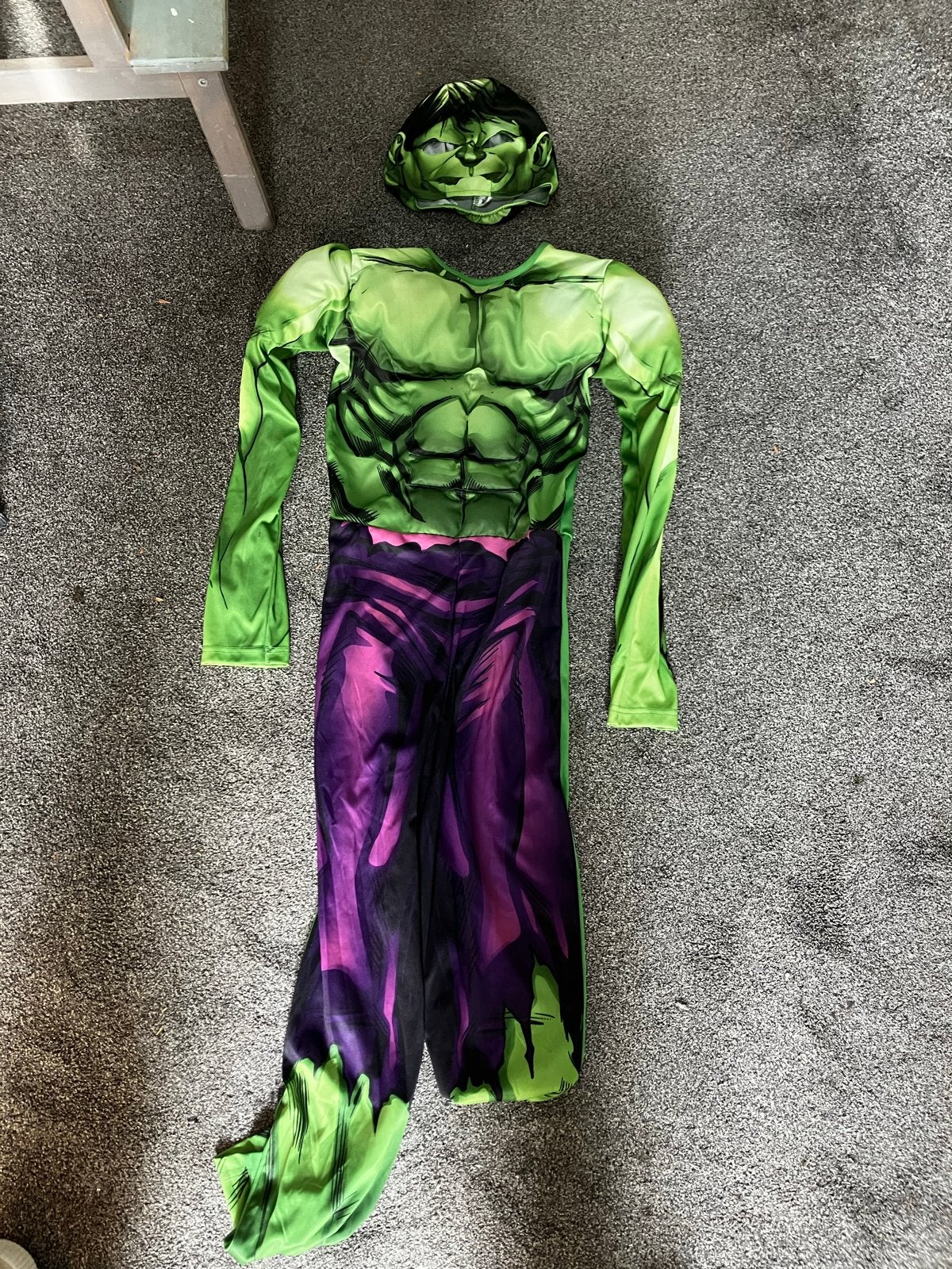 Hulk kostuum met masker - Maat 134 140, Ophalen of Verzenden, Gebruikt, 122 t/m 128, Jongen
