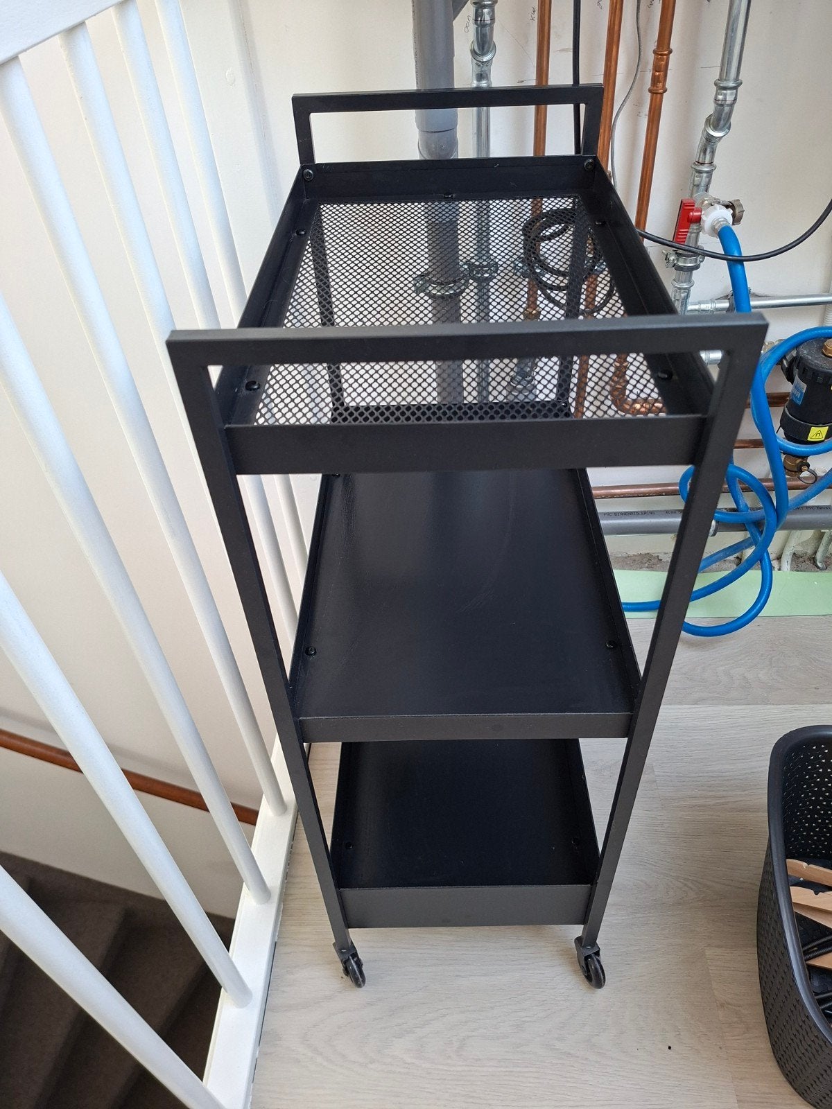 IKEA Trolley - Zwart, 3 planken, op wielen, Huis en Inrichting, Ophalen, Zo goed als nieuw