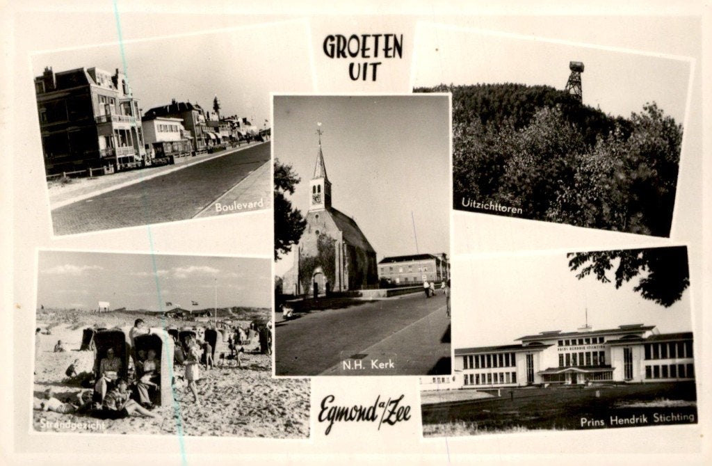 Egmond aan Zee Groeten uit # 340 (streep komt door scanner!), Verzenden, 1940 tot 1960, Gelopen, Noord-Holland