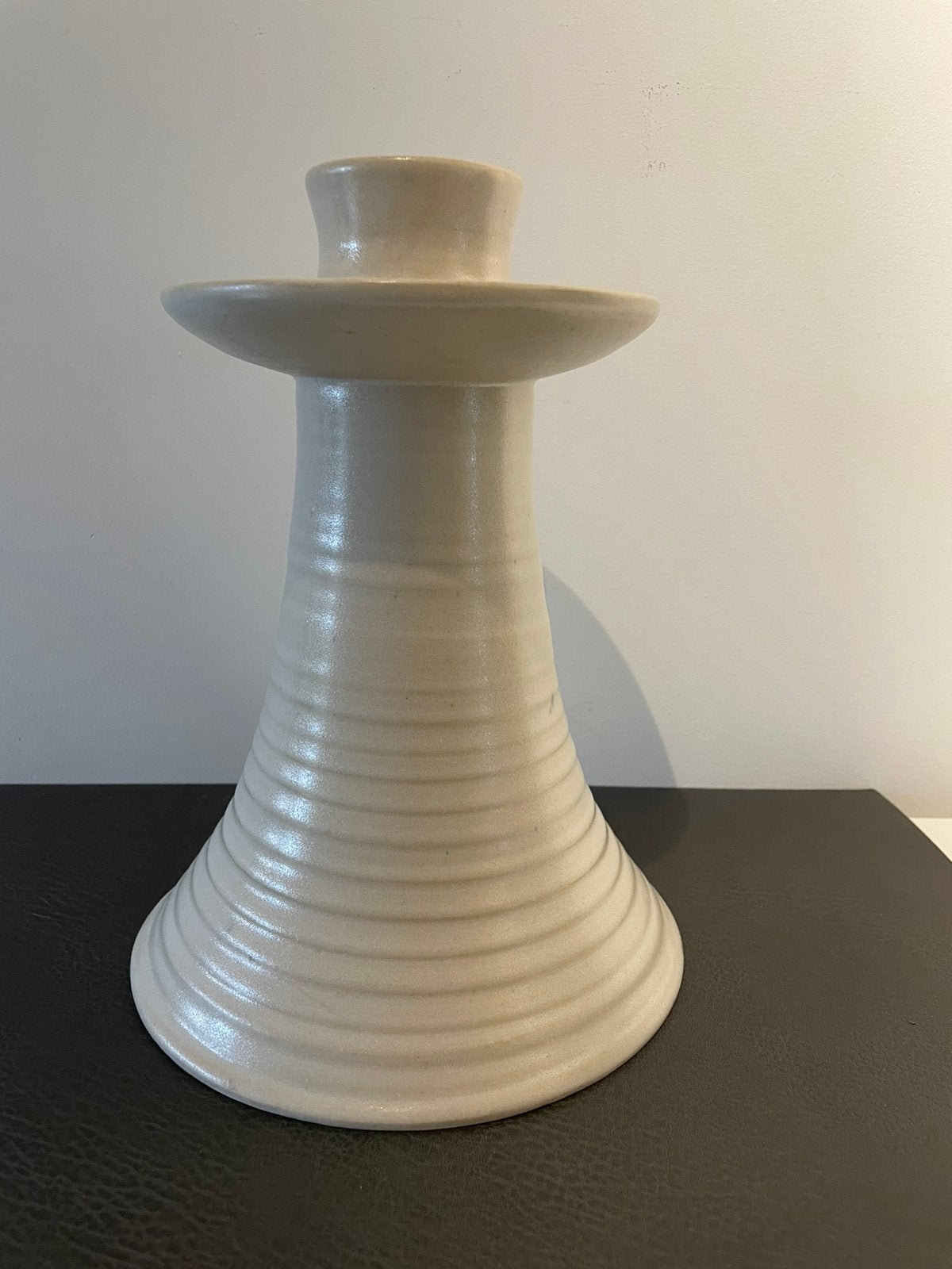 Keramieken XL 70’s kandelaar door Egbert Boonstra - 2,1 kg, Overige materialen, Gebruikt, Ophalen of Verzenden, Crème