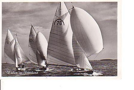 Ansichtkaart 	Friesland	Zeilsport, Verzenden, 1940 tot 1960, Gelopen, Friesland