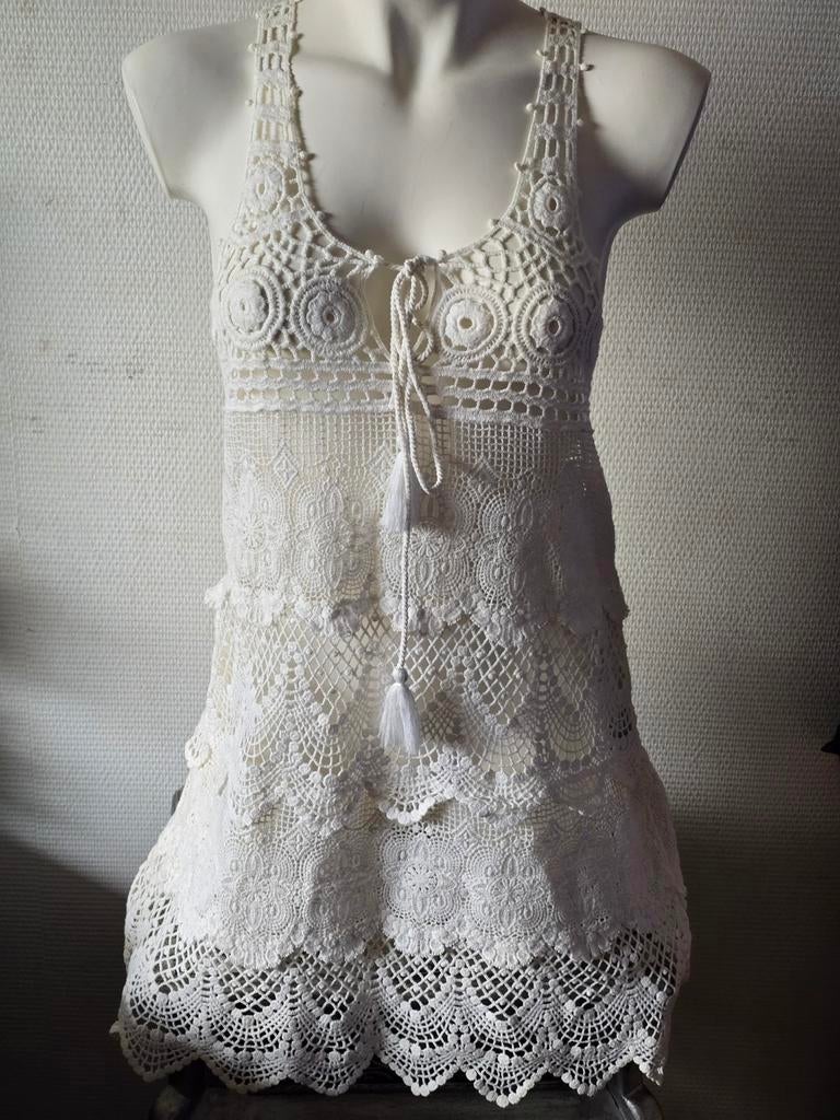Pelagiza dames jurk wit gehaakt maat S, Pelagiza, Wit, Ophalen of Verzenden, Maat 36 (S)