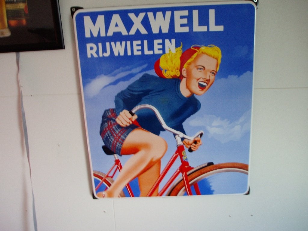 Maxwell Rijwielen Emaille, Ophalen, Gebruikt, Reclamebord