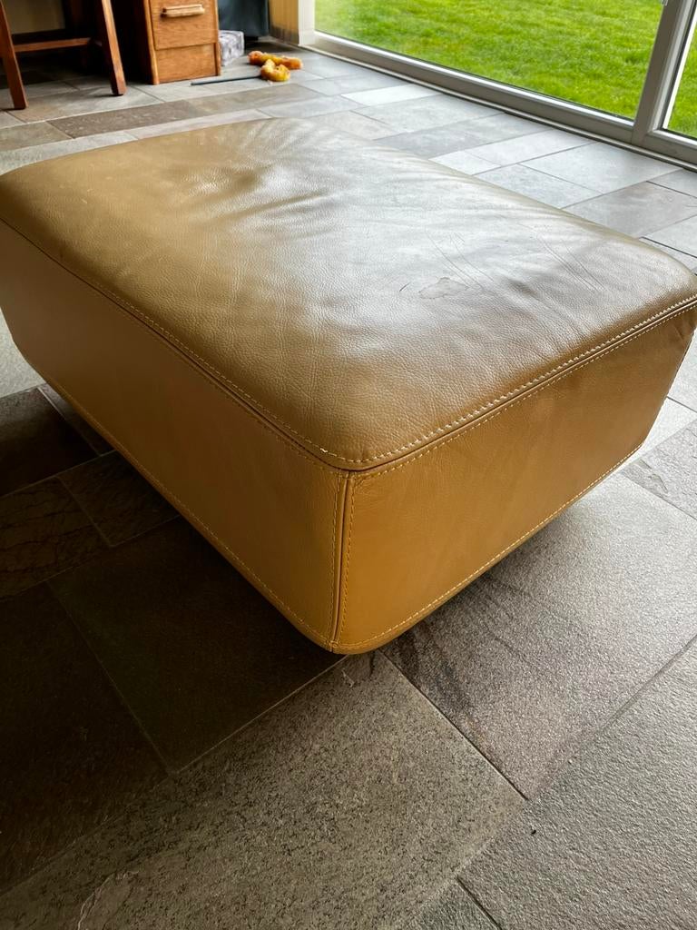 Leren hocker 58x78cm, 33 hoog, Ophalen, Zo goed als nieuw, Leer