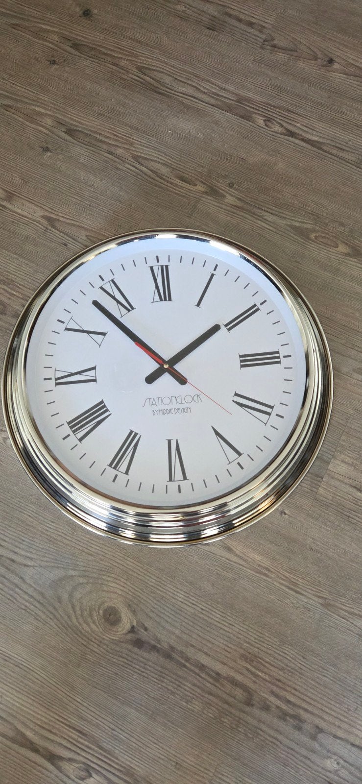 grote stationsklok 60 cm, Ophalen, Zo goed als nieuw, Wandklok