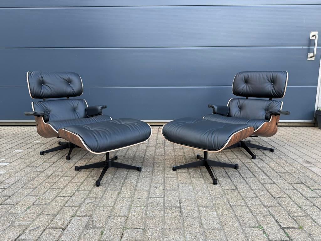Originele Vitra Eames Lounge chair+Ottoman Palissander 10/10, Ophalen of Verzenden, Nieuw, Leer, B&b italia sede cassina knoll togo mah jong leolux artifort
