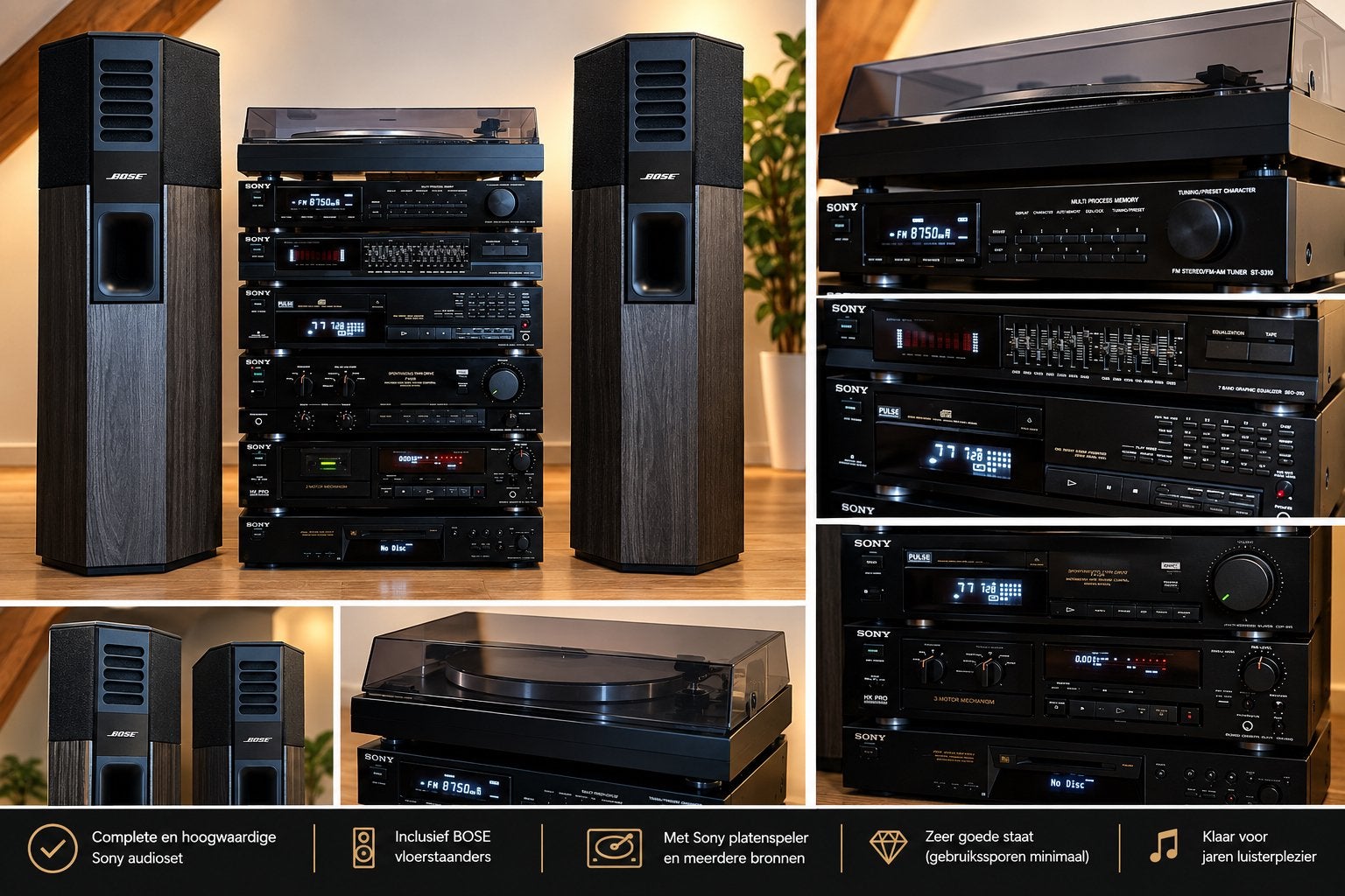 Complete Sony Stereo Set met Bose 701 Speakers, Audio, Tv en Foto, Ophalen, Cassettedeck, Losse componenten, Zo goed als nieuw