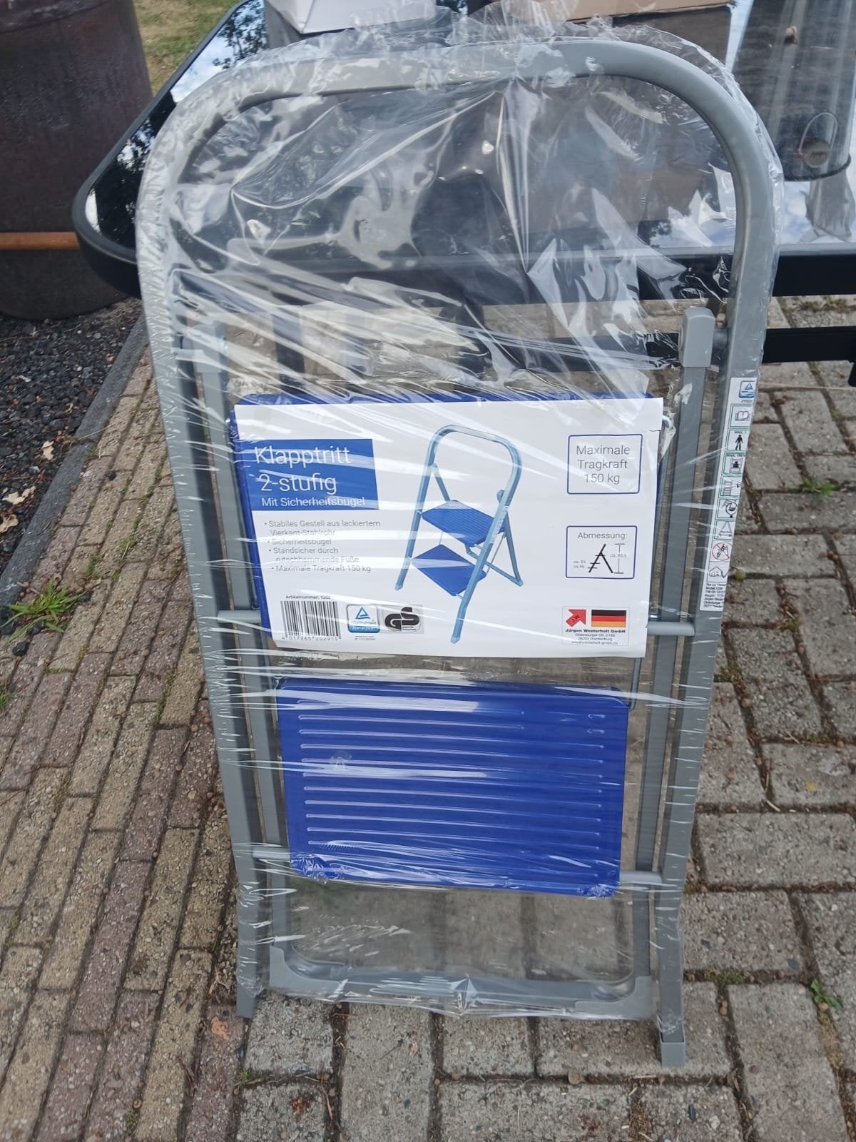 Nieuwe Klapptritt 2-Stufig met veiligheidsbeugel, Trap, Nieuw, Ophalen of Verzenden, Opvouwbaar of Inschuifbaar