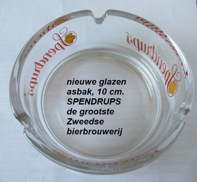 nieuwe glazen asbak van het Zweedse biermerk SPENDRUPS, Ophalen of Verzenden, Nieuw, Overige typen, Overige merken