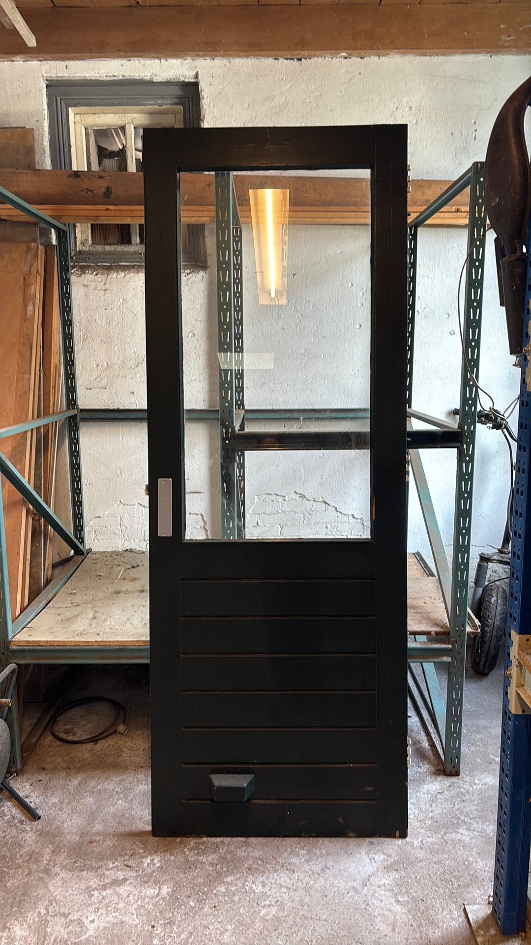 Mooie nette achterdeur met glas. Afmeting op foto, Doe-het-zelf en Verbouw, Deuren en Horren, Ophalen, Minder dan 80 cm, Overige typen