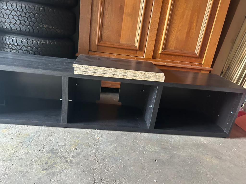 Tv meubel, Gebruikt, Zwart, 150 tot 200 cm, Ophalen of Verzenden