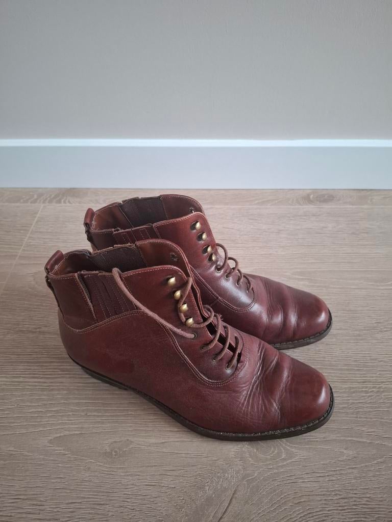 Vintage bruine rood leren laarsjes maat 39, Kleding | Dames, Ophalen, Gedragen, Bruin, Lage of Enkellaarzen