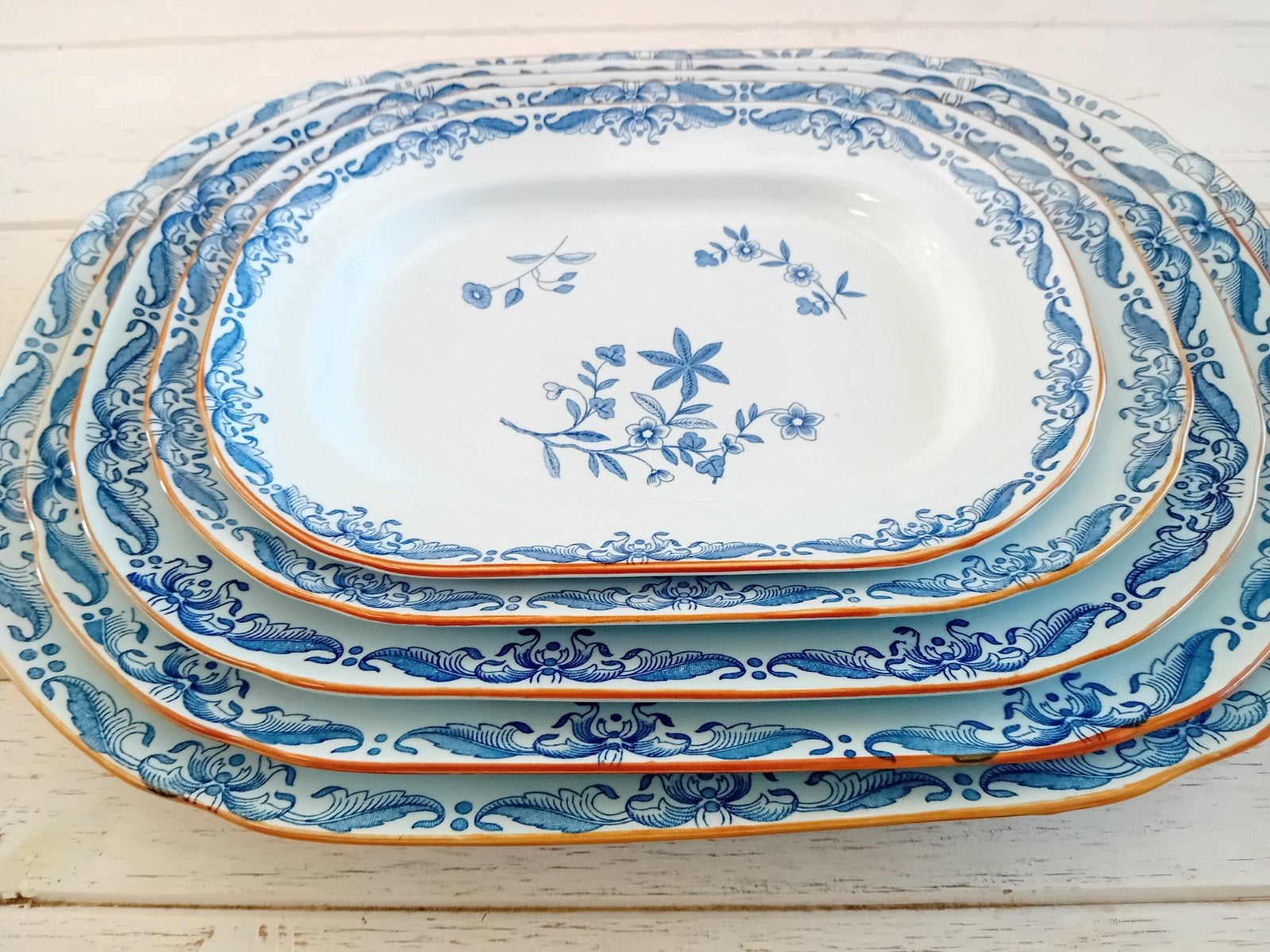 Zeldzame set van 5 Rorstrand Ostindia rechthoekige schalen, Huis en Inrichting, Keuken | Servies, Zo goed als nieuw, Schaal of Schalen